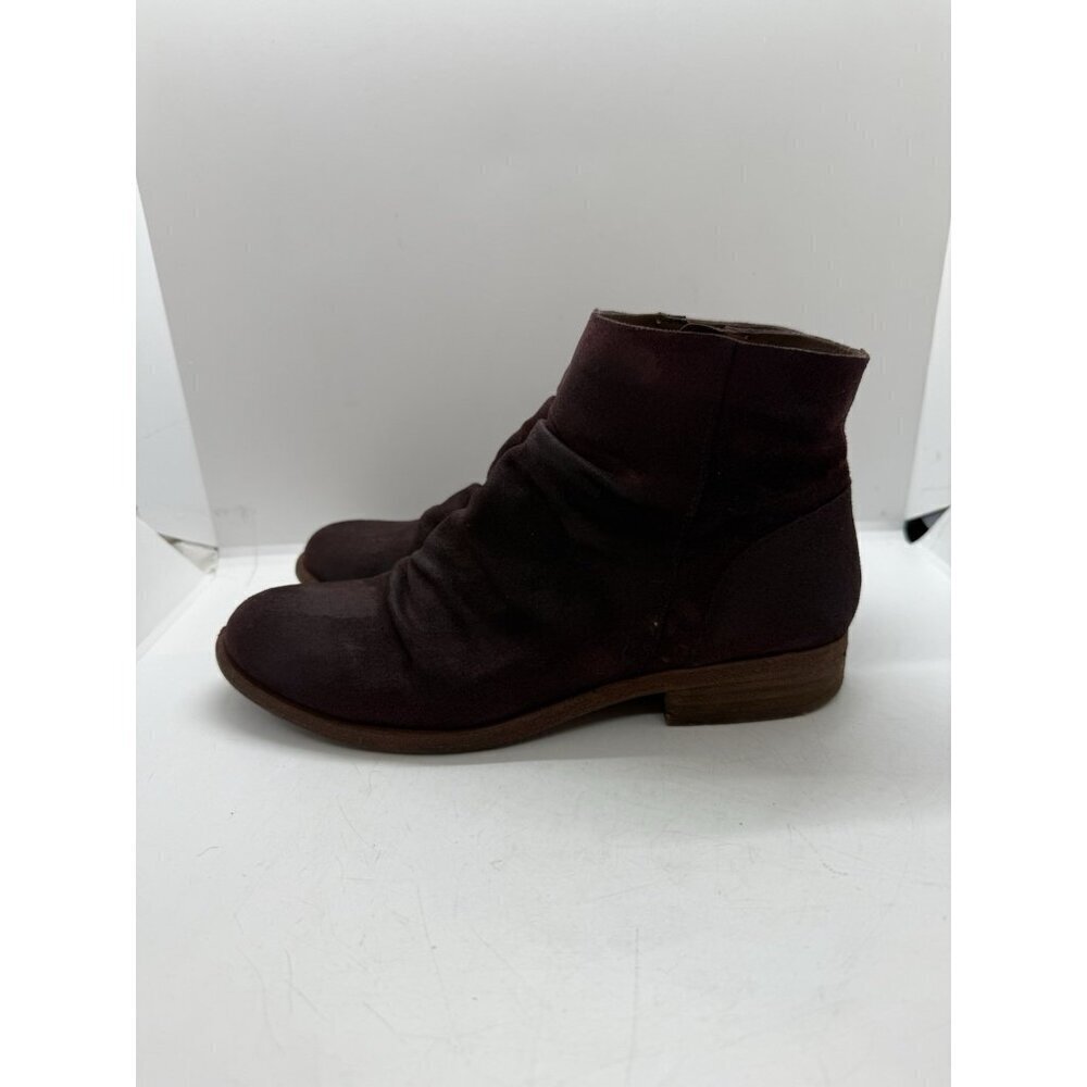 Kork-Ease Giba Suede Ankle Boot Size 6.5 M Wine Burgundy Women’s Bootie Size Zip - Picture 3 of 8